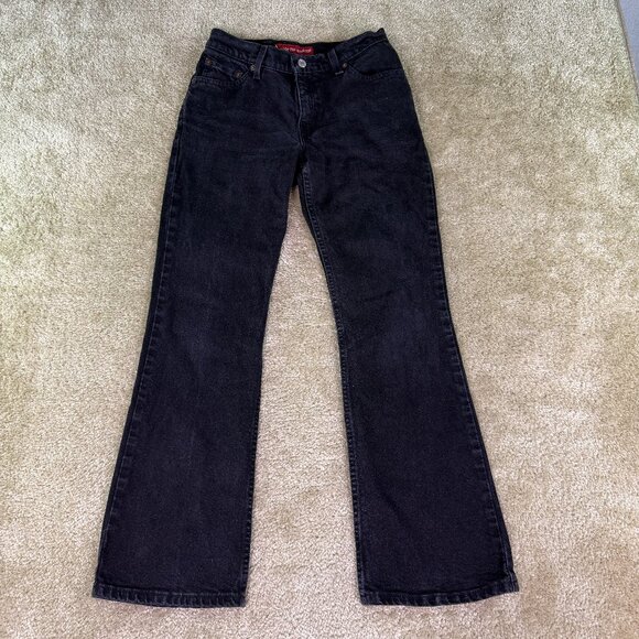VTG Levis 517 Jeans Womens Slim Fit Bootcut Black Denim Sz 5 Y2K 2001 27x29 E831 - Picture 1 of 13